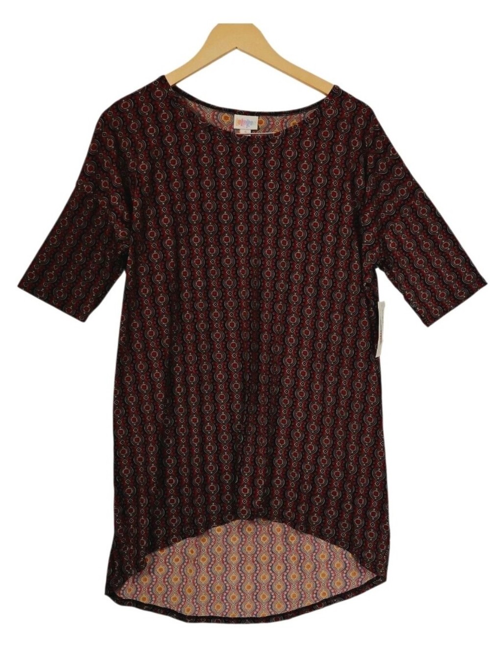 NWT LuLaRoe Irma Top Small S Tunic High Low Oversized Geometric Boho Tee Shirt